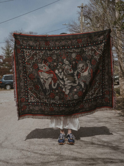 I’d Like to Frolic with You through the Night (Persian style Jacquard throw blanket)