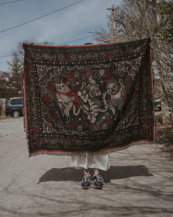 I’d Like to Frolic with You through the Night (Persian style Jacquard throw blanket)